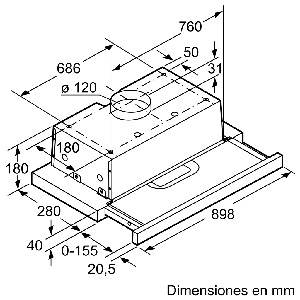 Kích thước MÁY HÚT MÙI BOSCH DFT93AC50