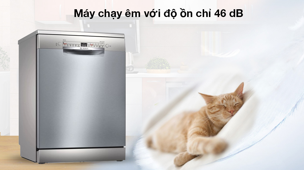 Máy rửa chén độc lập Bosch SMS2HAI12E - Chạy êm ái, hạn chế tiếng ồn